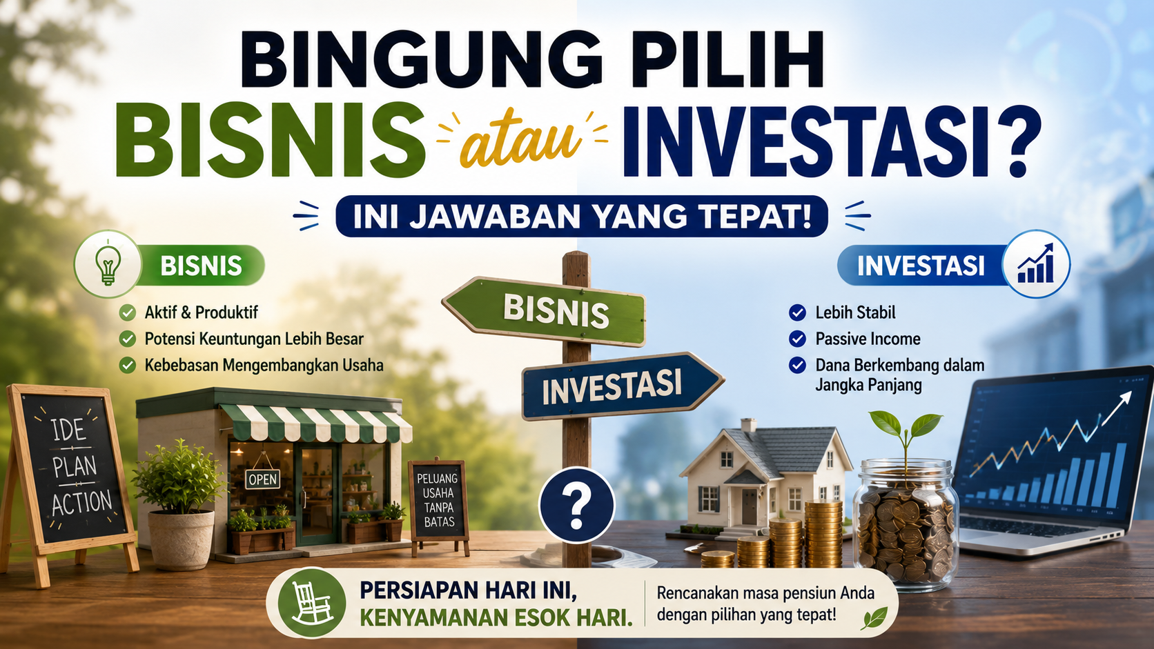 bisnis atau investasi untuk masa pensiun